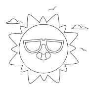 Funny sun with glasses - coloring page n° 906