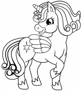 Gorgeous Blue Unicorn - coloring page n° 913