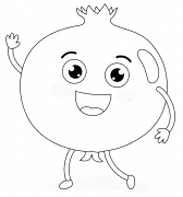 Cartoon Pomegranate - coloring page n° 916