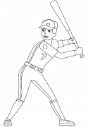Baseball Batter about to hit the Ball - coloring page n° 919