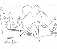 Campsite with Tent - coloring page n° 921