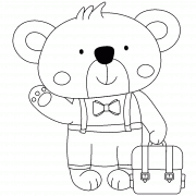 Cartoon Koala Schoolboy holding a School Bag - coloring page n° 925