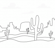 Sunset over the Desert - coloring page n° 927