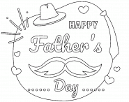 Happy Father’s Day (with a Mustache and Tie) - coloring page n° 931