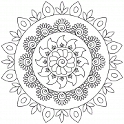 Pink Flower Mandala - coloring page n° 932