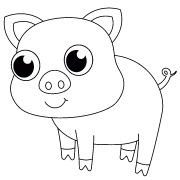 Cartoon Pig - coloring page n° 933
