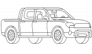 Red Pickup truck - coloring page n° 940
