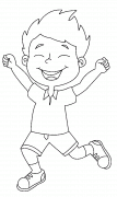 Young Boy Jumping for Joy - coloring page n° 948