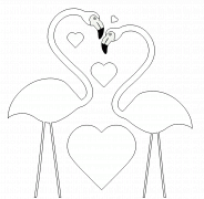 A couple of flamingos in love - coloring page n° 95