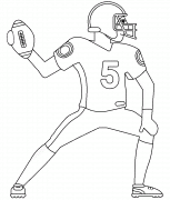 Man Playing American Football - coloring page n° 960