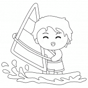 Child Windsurfing - coloring page n° 964