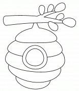 A beehive in a Tree Branch - coloring page n° 970
