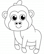 Cartoon Gorilla - coloring page n° 972