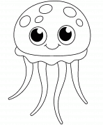 Cartoon Jellyfish - coloring page n° 973