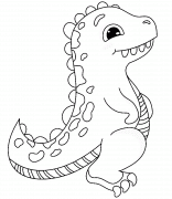 Cute Little Dinosaur - coloring page n° 975
