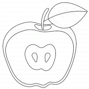 Red Apple Cut In Half - coloring page n° 977