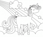 Rainbow Unicorn - coloring page n° 985