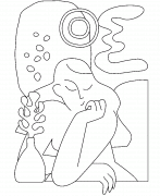 Matisse-inspired abstract woman silhouette - coloring page n° 997