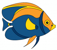 Blue and Yellow Exotic Fish | Free Online Coloring Page