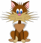 Cat With Bristled Hair Free Online Coloring Page