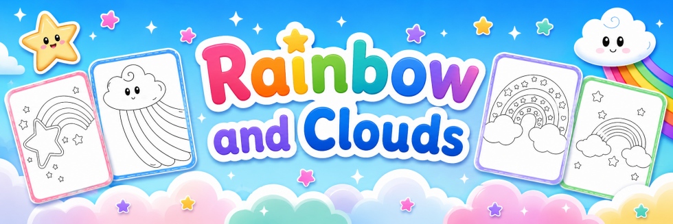 🌈Rainbow and Clouds - Free Coloring Pages for Kids 🌈Rainbow and Clouds -Free Coloring Pages for Kids
