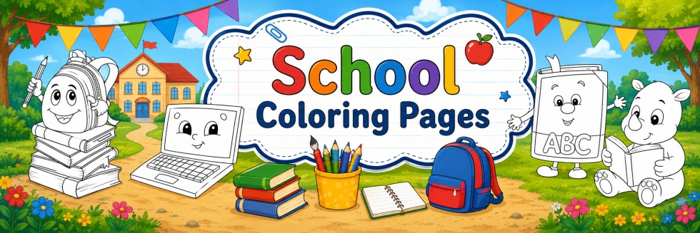 🏫School -Free Coloring Pages for Kids
