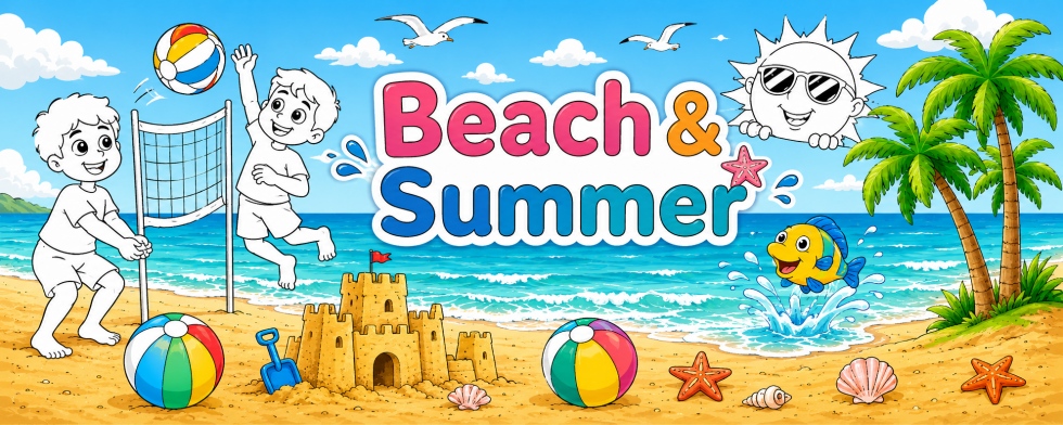 🏄Beach & Summer - Free Coloring Pages for Kids 🏄Beach & Summer -Free Coloring Pages for Kids