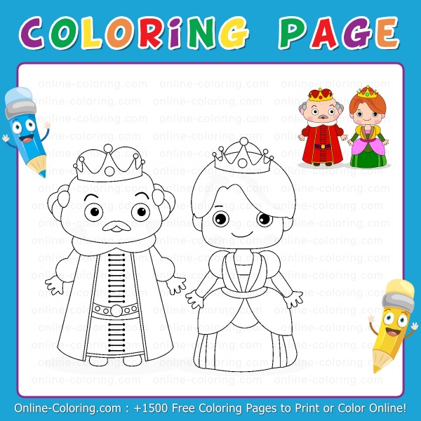 queen and king coloring pages