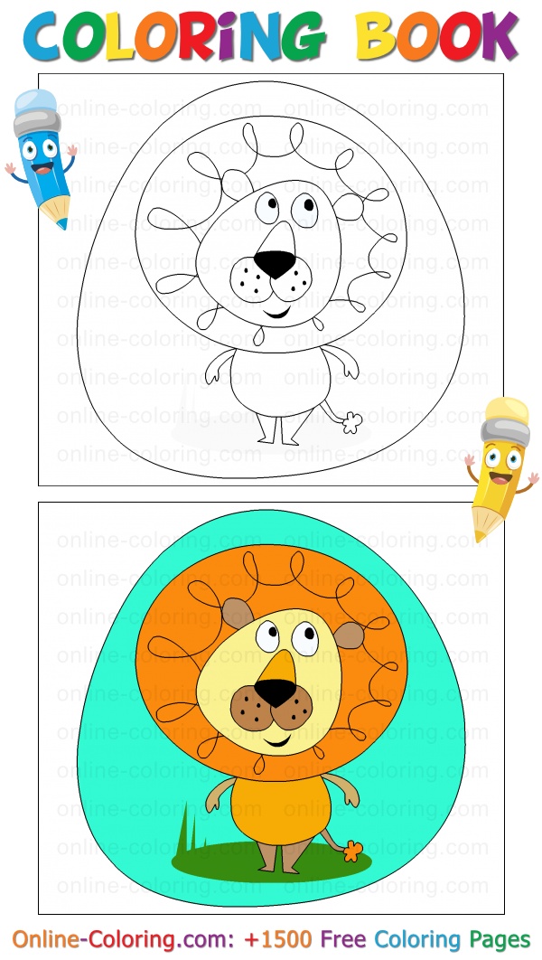 Lion | Free Online Coloring Page