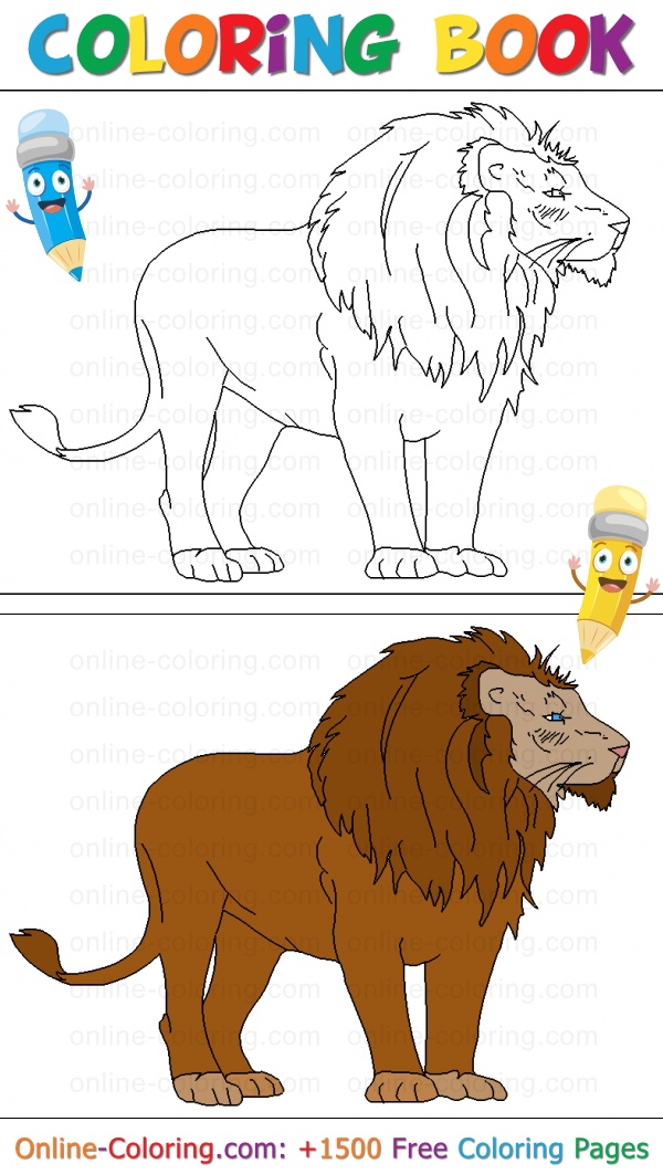 Lion, King Of The Savannah | Free Online Coloring Page