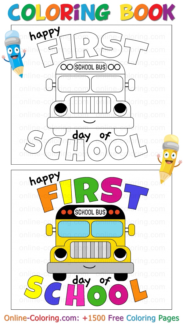 first day of school coloring pages